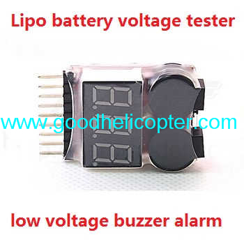Wltoys V323 Skywalker UFO parts Lipo battery voltage tester low voltage buzzer alarm (1-8s)